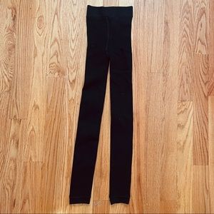 ANTHROPOLOGIE “Lemon” Faux fur lined thick black leggings M/L NWT